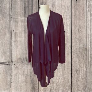 Susan Graver Navy Open Front Cardigan Sweater, Med